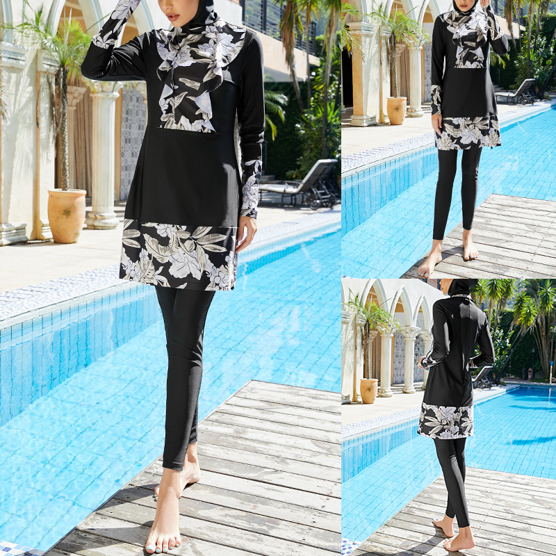 Modest Wholesale Swimwear Muslim Lady Islamic Women's Swimsuits Plus Size Full Cover Beach Burkini
