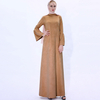 Autumn And Winter New Beige All-match Dress Muslim Women Suede Warm Flared Sleeve Long Skirt Abaya Cross-border
