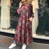 2022 Muslim Plus Size Women's Clothing Wholesale Printed Cotton Temperament Commuter Long-sleeved Loose-fitting Dress