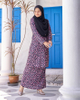 SIPO Eid New Design Malaysia Kurung Pahang Muslim Wanita Purple Floral Plus Size Dress Modern Baju Kurung
