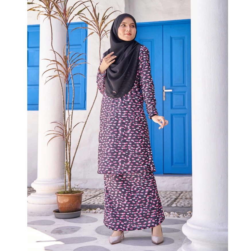SIPO Eid New Design Malaysia Kurung Pahang Muslim Wanita Purple Floral Plus Size Dress Modern Baju Kurung