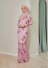 SIPO Eid New Design Malaysia Style Premium Satin Matte Baju Kurung Modern Cutting with Diamond Stone Detailing Muslimah Perempuan Dress Fashion Floral Printing Modern Kurung 