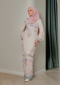 SIPO Eid New Design Malaysia Premium Soft Chiffon Baju Kurung Beautiful Floral Printing Musulman Perempuan Dress Modern Kurung