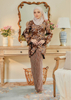 SIPO Eid Oem Malaysia kurung Muslimah Wanita Polyester Cotton floral printing Dress Modern Baju Kurung