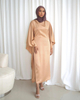 SIPO Abaya Silk Women Elegant Islamic Stain Kaftan