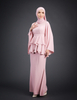 SIPO New Design Lace Round Neck Chiffon with Lining Mini Baju Kurung Malaysia Women Muslim Dress Flare Sleeve Mini Kurung