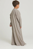 SIPO Hot Selling Thobe Casual Wear O Neck Premium Kids Long Sleeve Robes Muslim Clothing Grey Dyed Custom Closure