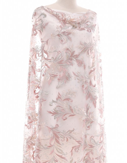 Embroidery Lace SADIE STONE BEADED LACE IN PINK