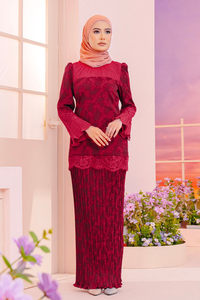 SIPO New Arrival Lace Mini Malaysia Baju Kurung with Pleated Collar And Pleated Dress for Women 