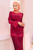 SIPO New Arrival Lace Mini Malaysia Baju Kurung with Pleated Collar And Pleated Dress for Women 