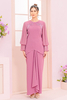 SIPO High Quality Factory Price OEM ODM Malaysia Baju Kurung Mini with Scallop Embroidery And Pleated Sleeve