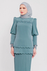 SIPO New Fashion Malaysia Baju Kurung Modern Scallop Layer Kurung with Full Embroidery Islamic Dress for Women