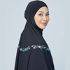 SIPO New Arrival Women's Telekung Soft Cotton Prayer Set Primrose Flowers Embroidery Design for Malaysia Women