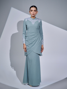 SIPO Wholesale Premium Chiffon Malaysia Baju Kurung Modest Sets with Lace for Women 