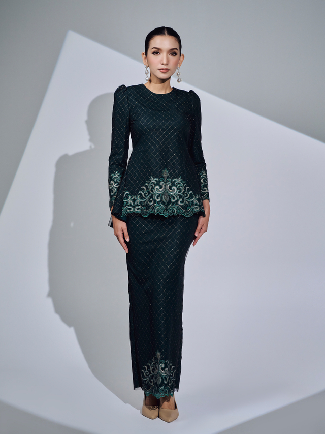 SIPO 2024 Eid New Design Malaysia Baju Kurung with Beauty Embroidery Sequined Lace for Muslim Women