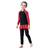 Kids Color Stitching Long Sleeve Islamic Muslim Three-Piece Swimsuit Swimwear