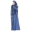 Contrast Color Long Dress Islamic Clothing Muslim Abaya Dubai Hijab Dressing