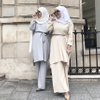 Popular New Design Islamic Clothing Ethnic Wear Long Sleeves Simple Muslim Dresses Set