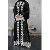 Middle East Black Lace Stitching White Lace Dubai Islamic Turkish Modest Cardigan Kimono