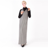 Black And Grey Tracksuit Sport New Style Abaya Islamic Clothing Arab Long Dress
