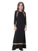Dubai Crew Neck Breathable Elastic Cuff Color Stitching Muslim Islamic Kids Clothing Dress Girls Abaya