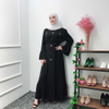 Latest Design Elegant Floral Long Sleeves Maxi Robes Muslim Abaya Dubai Islamic Women Clothing