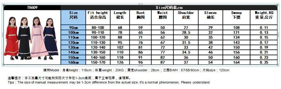 New Design Doll Collar High Elastic Muslim Islamic Kids Causal Clothing Dress Girls Abaya (4)