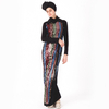 Sequins Elegant Middle East Muslim Maxi Dress Party Evening Gown Islamic Clothing