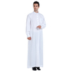 Middle East Pure Color Modest Full Length Stand Collar Man Thobe
