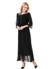 Modest MiddleEastern Crew Neck Zippered Breathable Long Sleeve Muslim Islamic Women Abaya Dress Clothing