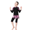 Children Conservative Color Stitching Long Sleeve Three-Piece Islamic Muslim Swimsuit Swimwear