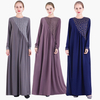 Two Layer Chiffon Lace Stitching Dress Malaysia Arabian Dubai Islamic Muslim Clothing Abaya