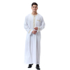 Printed Crew Neck Highly Elastic Breathable Hooded Abaya Muslim Islamic Men Clothing Jubba Thobe