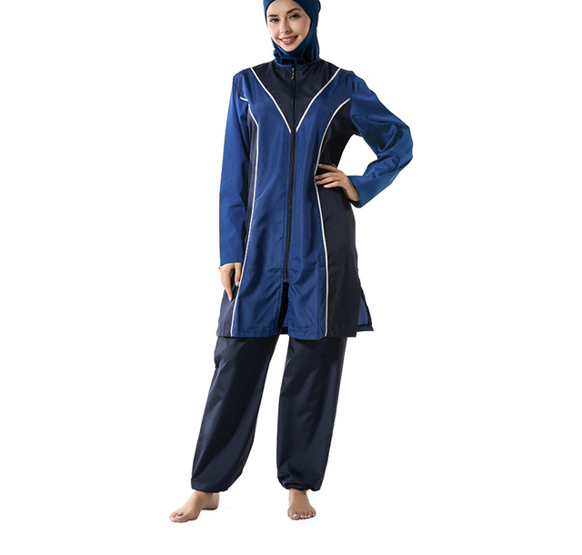 Stitching Swimsuit Three-piece Conservative Beach Swimsuit for Southeast Asian Middle Eastern Women