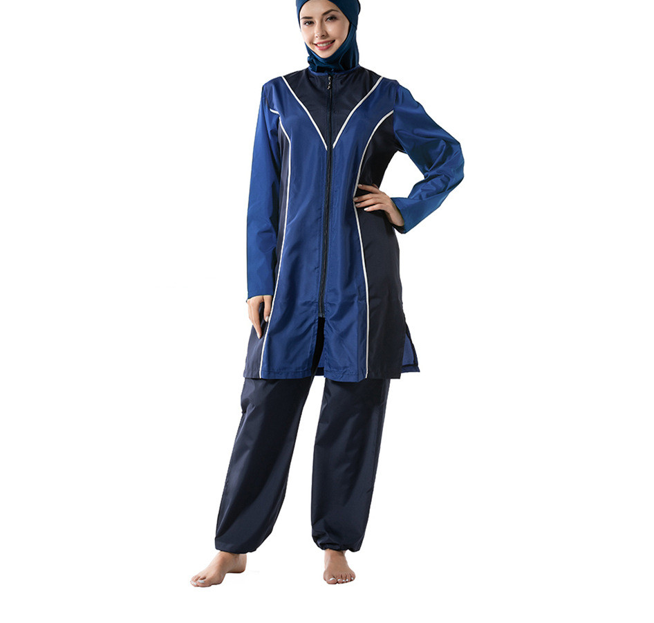 Stitching Swimsuit Three-piece Conservative Beach Swimsuit for Southeast Asian Middle Eastern Women