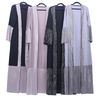 2021 Dubai Modest Clothing Muslim Islamic Open Abaya Maxi Dress Kimono 