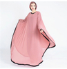 Mesh Beading Contrast Color Muslim Islamic Gown Maxi Dress Abaya