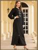 Middle East Beading Lace Floral Muslim Islamic Abaya Maxi Dress Women Clothing