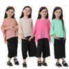Wholesale New Design Islamic Clothing Set Muslims Kids Harlan Pants Shirt For Girls