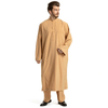 Middle East Pocket Pure Clolor Modest Muslim Islamic Round Collar Man Thobe