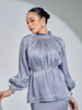 SIPO Hot Selling Malaysia Baju Kurung 2024 Fasyen Style Puff Sleeves Islamic Clothing Muslim Dress for Women 