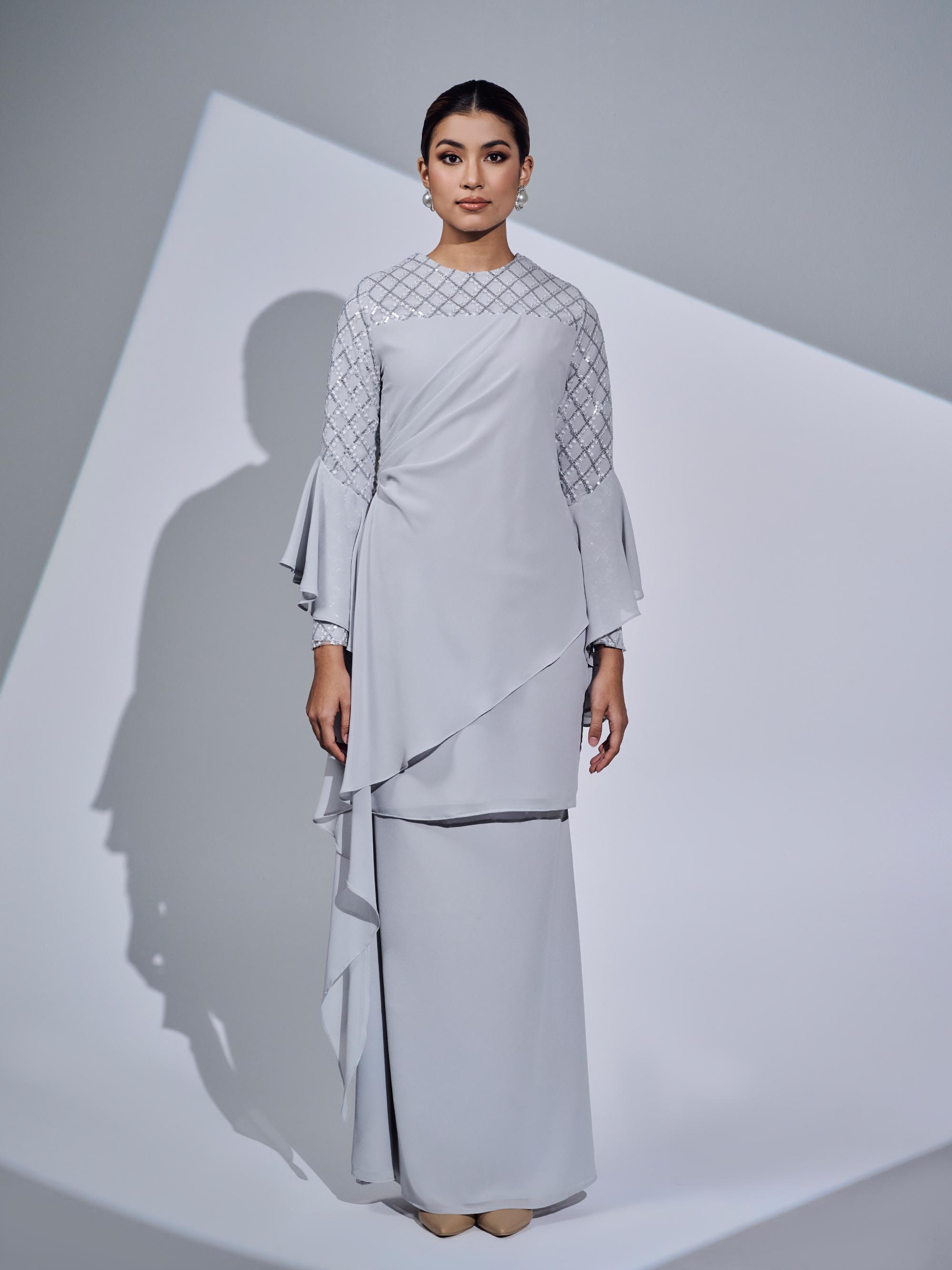 SIPO Fashionable Traditional Muslim Clothing Abaya Baju Kurung Kebaya in Premium Chiffon & Italian Crepe Lining Directly From Malaysia