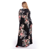 Amazon Hot Sale Women's Printed Slim Long Sleeve Printed Round Neck Dressng Skirt