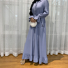 2022 Cross-border Exclusively for 2020 New Fashion Women's Solid Color Stitching Big Muslim Dress