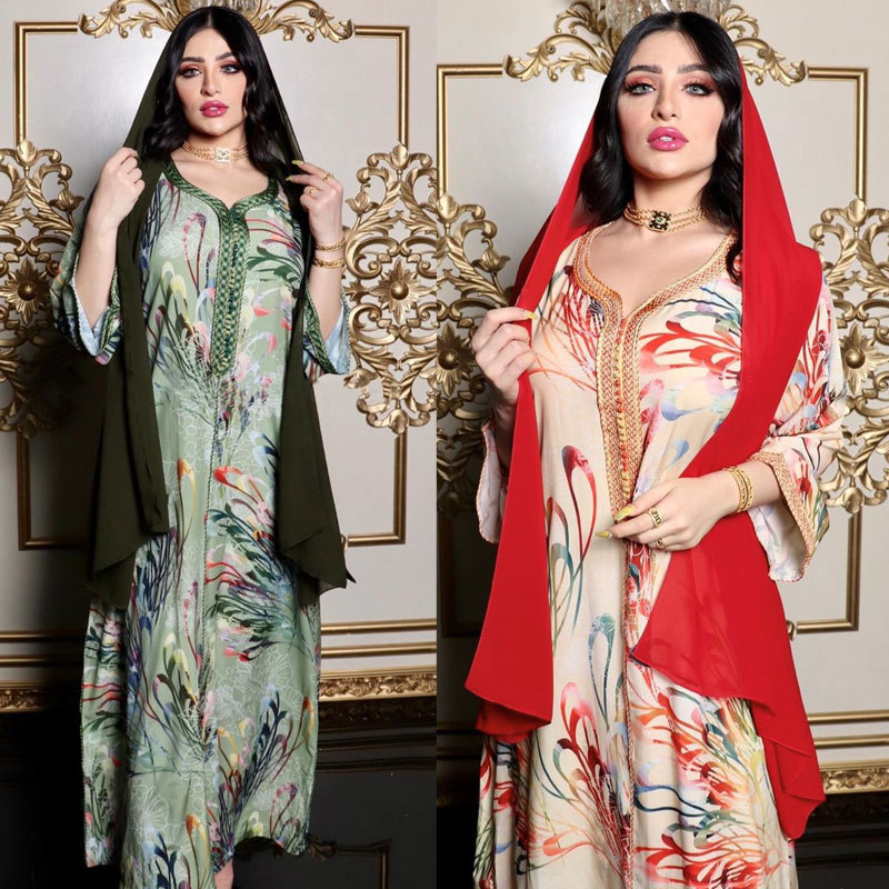  Modest Islamic Clothing Vêtements Muslim Dress Embroidery Latest Designs Abaya Dubai Cotton Maxi Women Borka Print Kimono Abaya