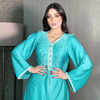  Mint abaya Modest Cotton Maxi Women Print Borka Vêtements Islamic Clothing Muslim Dress Embroidery Dubai Kimono Abaya