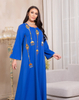  Cotton Embroidery Vêtements Modest Print Muslim Dress Islamic Clothing Dubai Borka Women Kimono Abaya