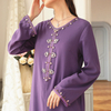 Vintage Modest Fashion Muslim Robe Loose Islamic Hooded Maxi Dresses Abaya