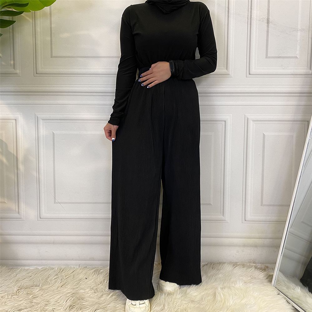 2022 Amazon AliExpress Hot Sale European and American Large Size Fashion Pleated Wide Leg Pants