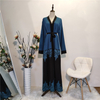2022 Foreign trade women's new style fashion lace hollow stitching cardigan large size loose long robe